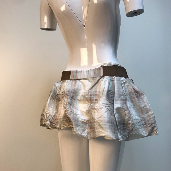vintage Chloé plaid white and grey puffy miniskirt - Picture 5 of 8
